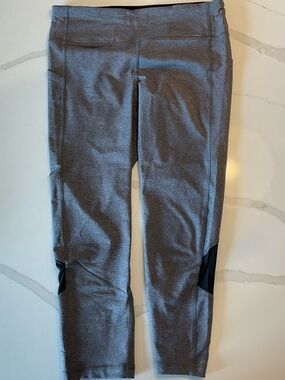 LULULEMON Heather Gray Leggings with Black Inserts